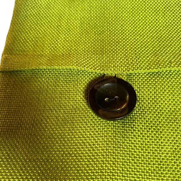 Vintage Large Chartreuse Button Detail Pillow Cover - Picture 4 of 4